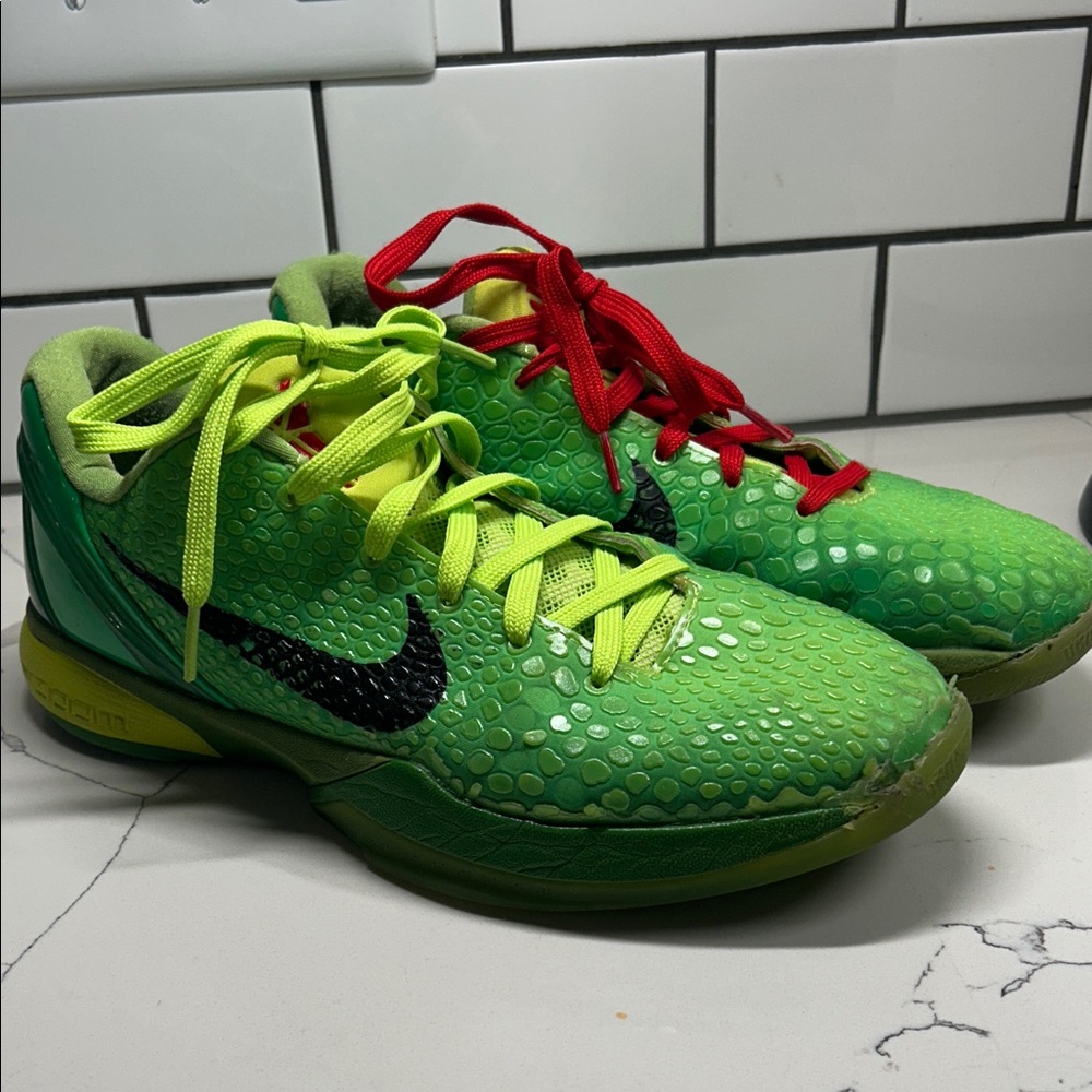 Nike Kobe Grinch Lime Green and Red Sneakers